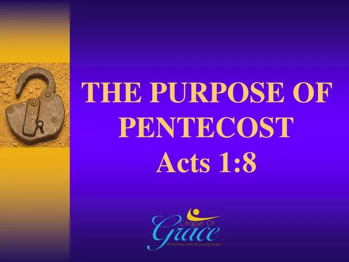 the purpose of pentecost acts 1 8