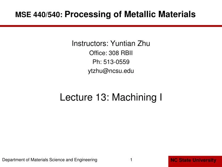 mse 440 540 processing of metallic materials