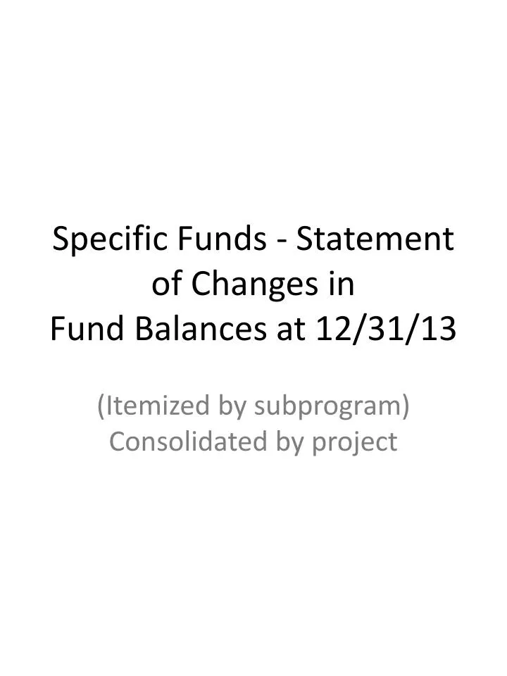 specific funds statement of changes in fund balances at 12 31 13