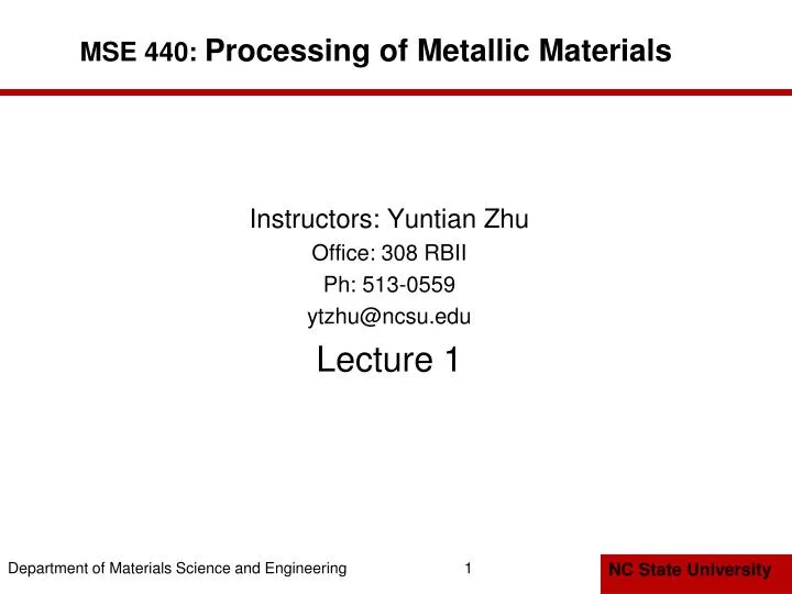 mse 440 processing of metallic materials