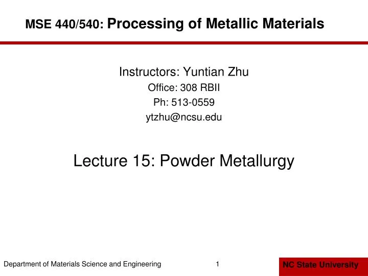 mse 440 540 processing of metallic materials