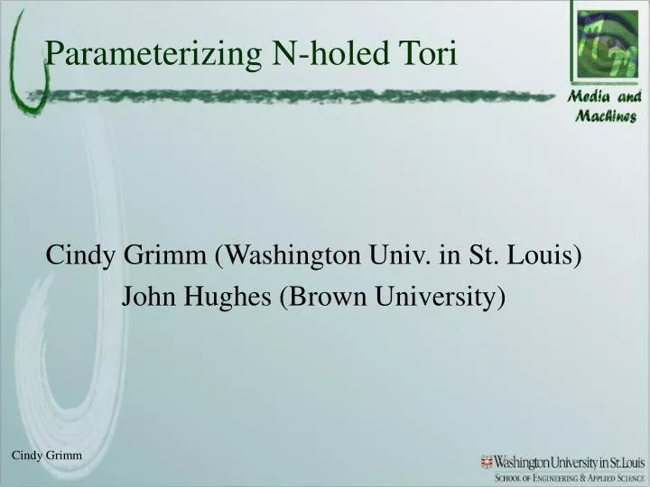 parameterizing n holed tori