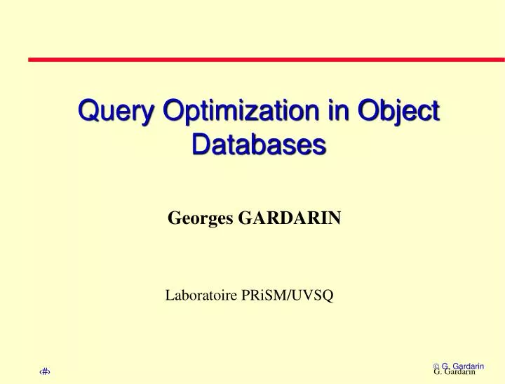 query optimization in object databases
