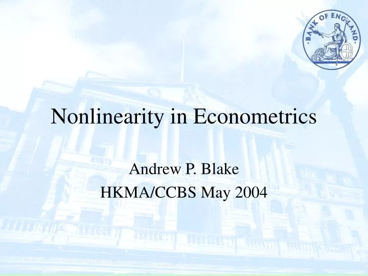 nonlinearity in econometrics