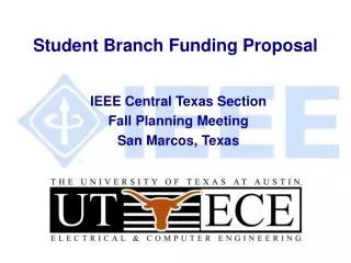 Student Branch Funding Proposal