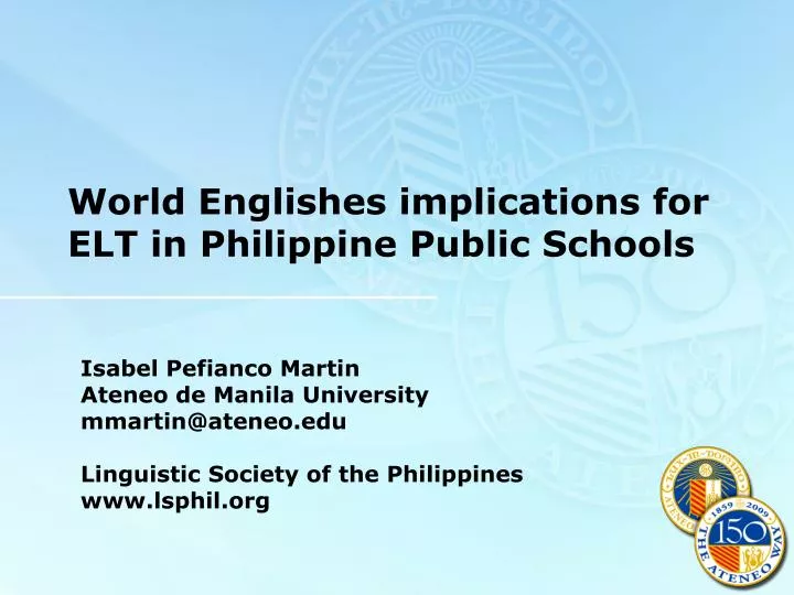 world englishes implications for elt in philippine public schools