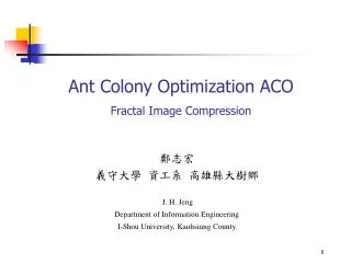 Ant Colony Optimization ACO Fractal Image Compression
