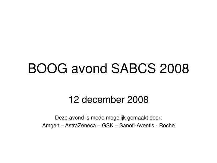 boog avond sabcs 2008