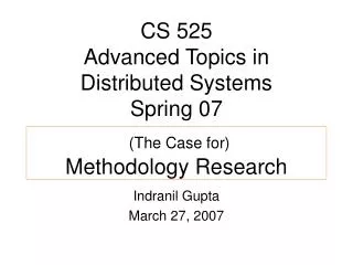 (The Case for) Methodology Research
