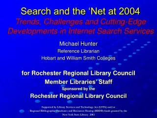 Michael Hunter Reference Librarian Hobart and William Smith Colleges