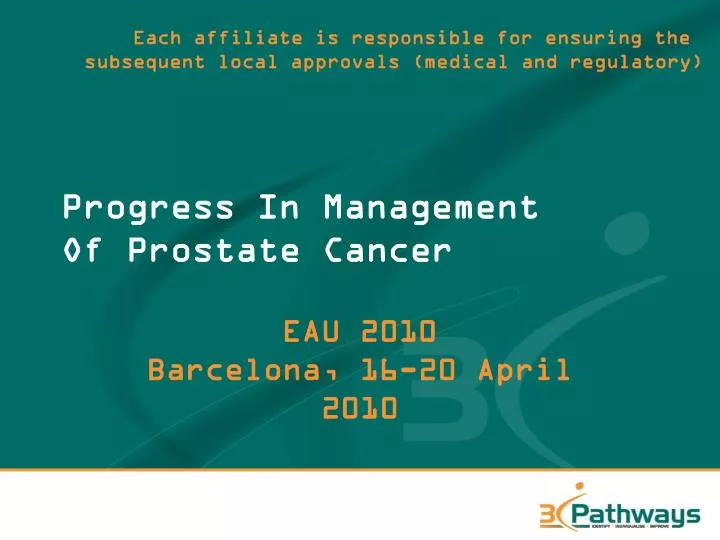 progress in management of prostate cancer