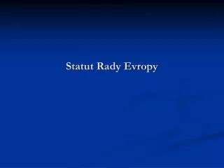 statut rady evropy
