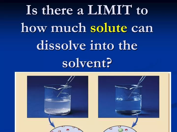 is there a limit to how much solute can dissolve into the solvent