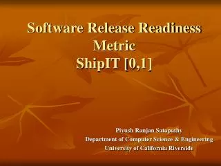 Software Release Readiness Metric ShipIT [0,1]