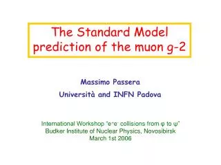 The Standard Model prediction of the muon g-2