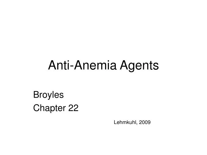 anti anemia agents