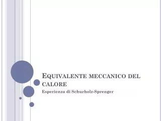 equivalente meccanico del calore
