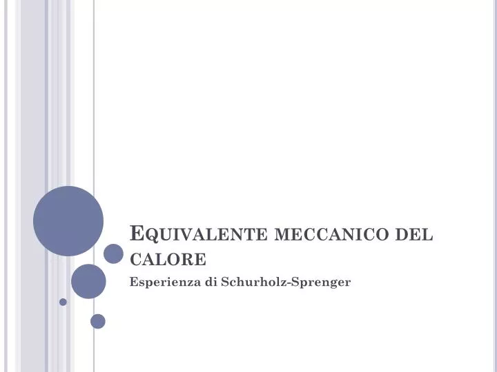 equivalente meccanico del calore