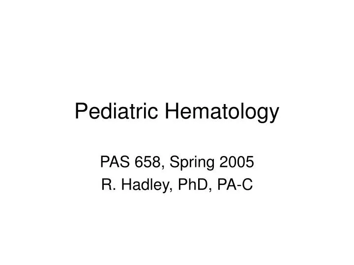 pediatric hematology
