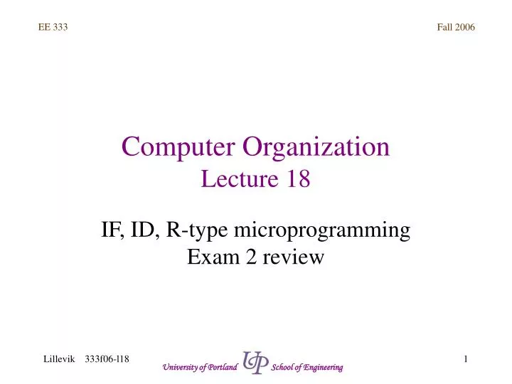 computer organization lecture 18