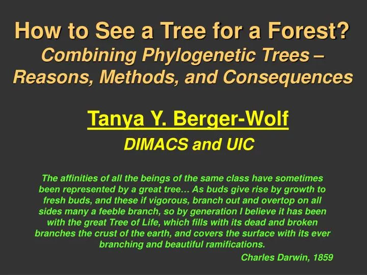 how to see a tree for a forest combining phylogenetic trees reasons methods and consequences