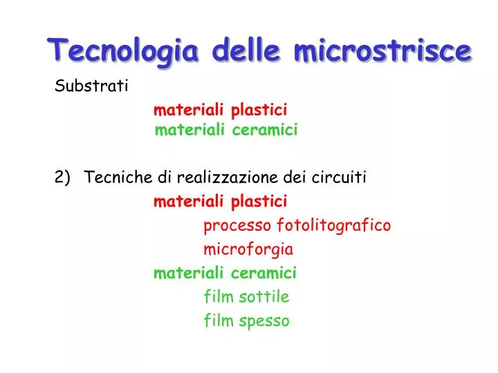 tecnologia delle microstrisce