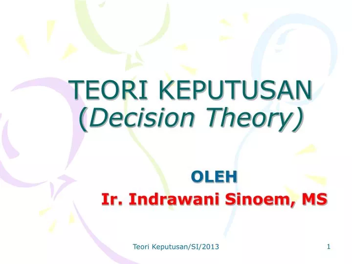 teori keputusan decision theory