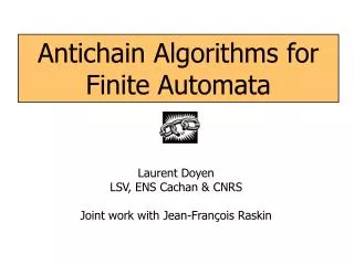 Antichain Algorithms for Finite Automata