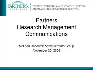 Partners Research Management Communications