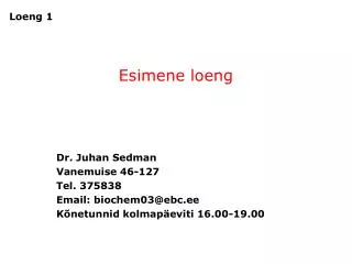 esimene loeng
