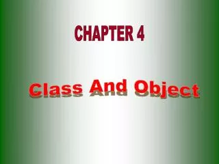 Class And Object