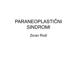 paraneoplasti ni sindromi