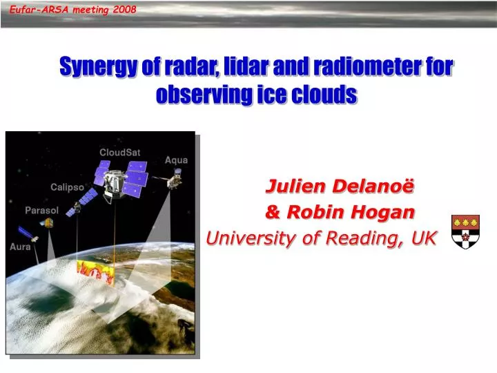 synergy of radar lidar and radiometer for observing ice clouds
