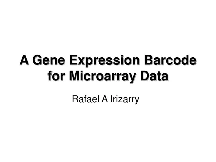 a gene expression barcode for microarray data