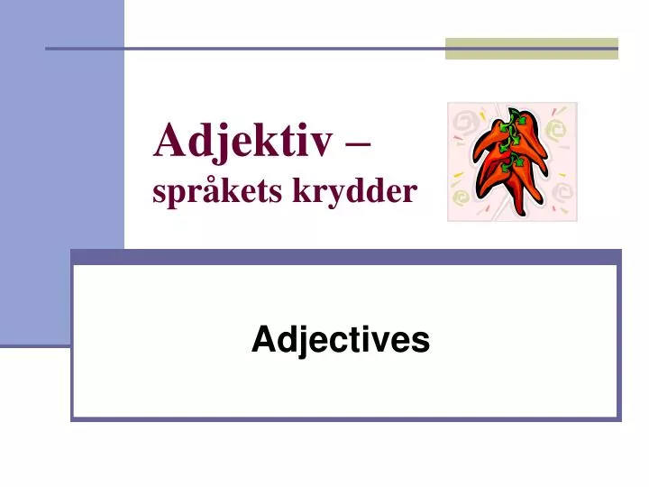 adjektiv spr kets krydder