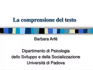 la comprensione del testo