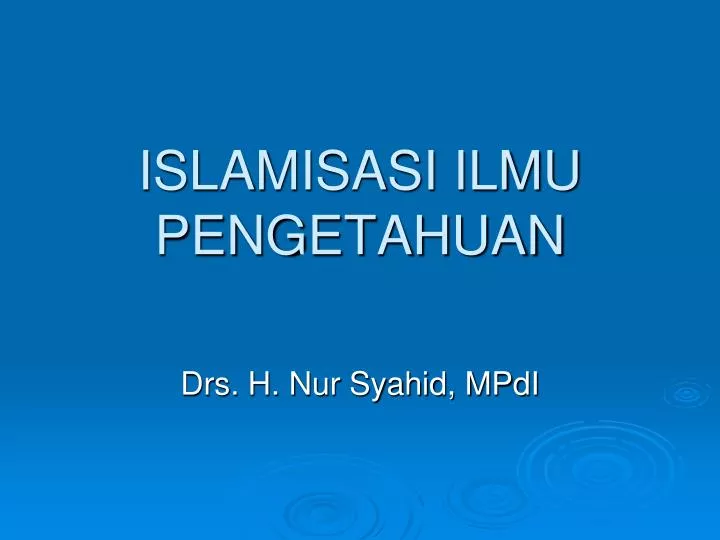 islamisasi ilmu pengetahuan
