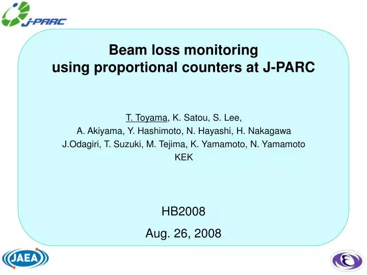 beam loss monitoring using proportional counters at j parc