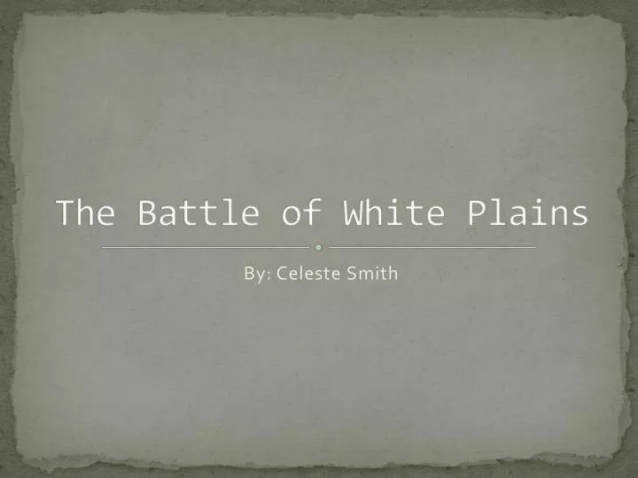 the battle of white plains