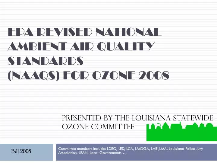 epa revised national ambient air quality standards naaqs for ozone 2008