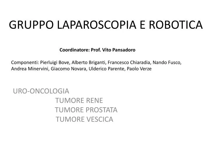 gruppo laparoscopia e robotica
