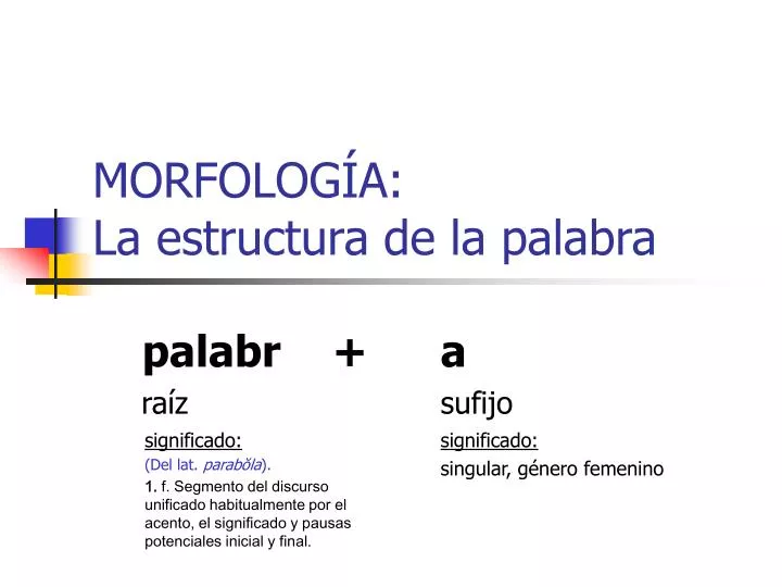morfolog a la estructura de la palabra