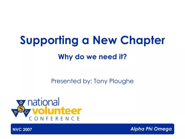 supporting a new chapter why do we need it