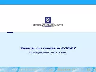 seminar om rundskriv f 20 07