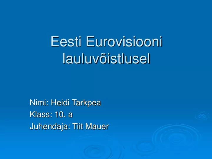 eesti eurovisiooni lauluv istlusel