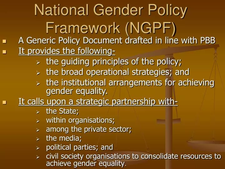 national gender policy framework ngpf