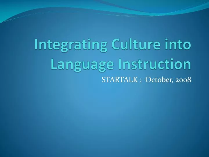 integrating culture into language instruction