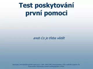test poskytov n prvn pomoci