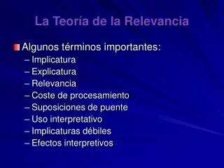 La Teoría de la Relevancia