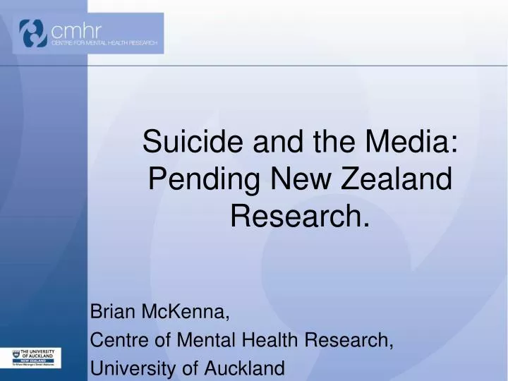 suicide and the media pending new zealand research
